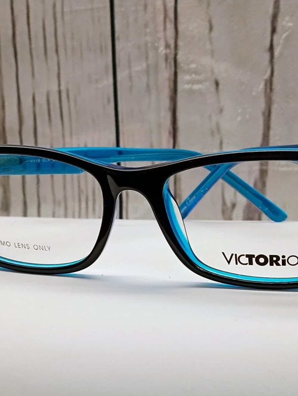 NEW Rx'able Eyeglass Frame, black/blue VICTORIOUS, Petite glasses 50-15-135